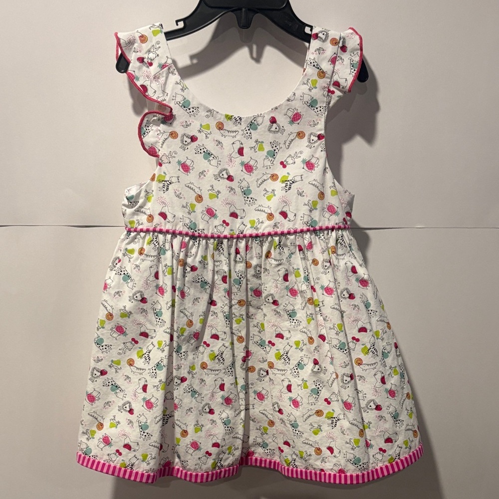 Florence Eiseman White Dress with Pink and Yellow Floral Design